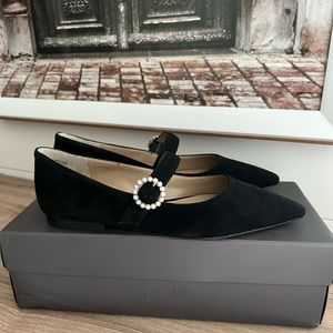 Ann Taylor Pearl Buckle Mary Jane Flats 7